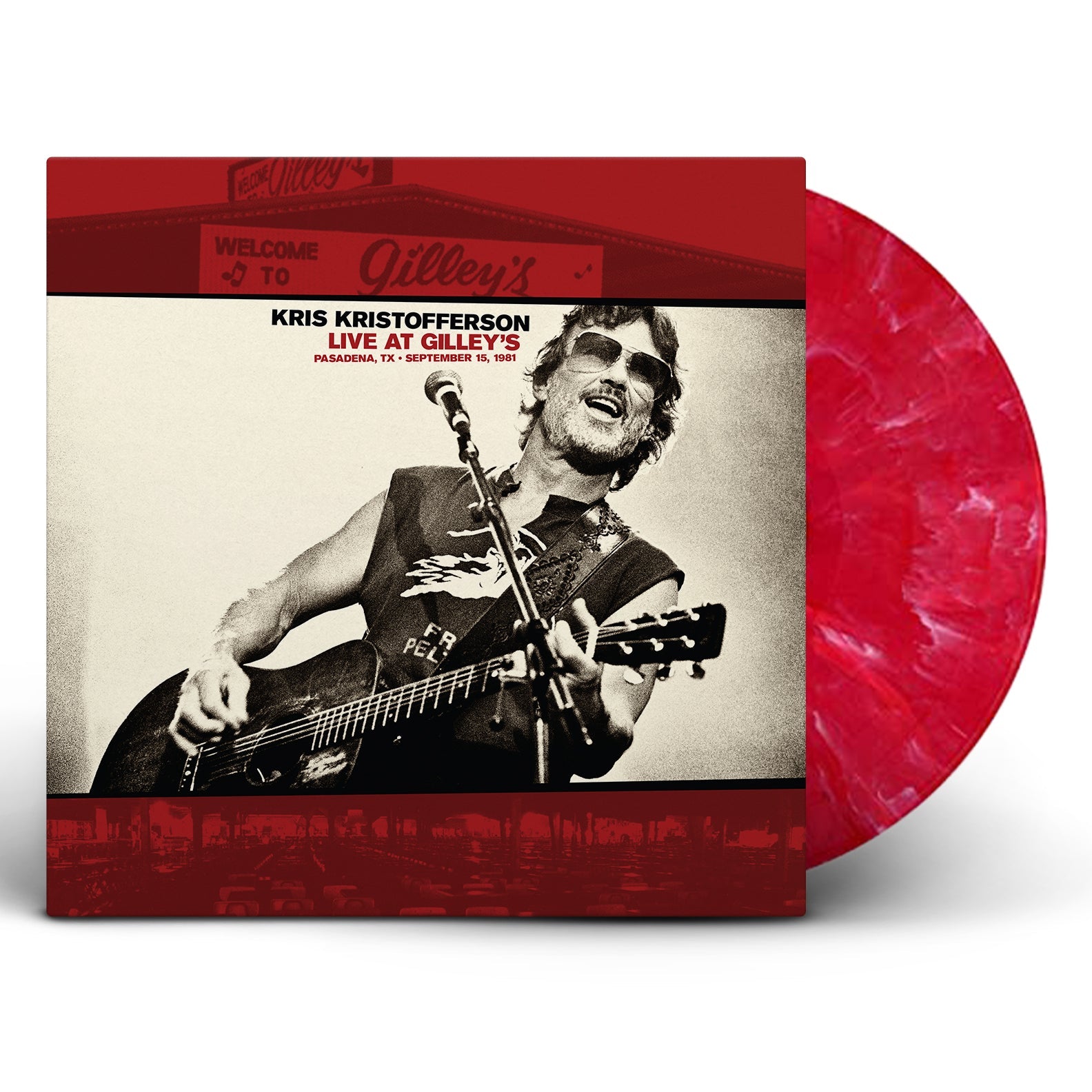 Kris Kristofferson – Live at Gilley’s • Pasadena, TX — September 15, 1981 (LP Opaque Red with White Marble Vinyl)