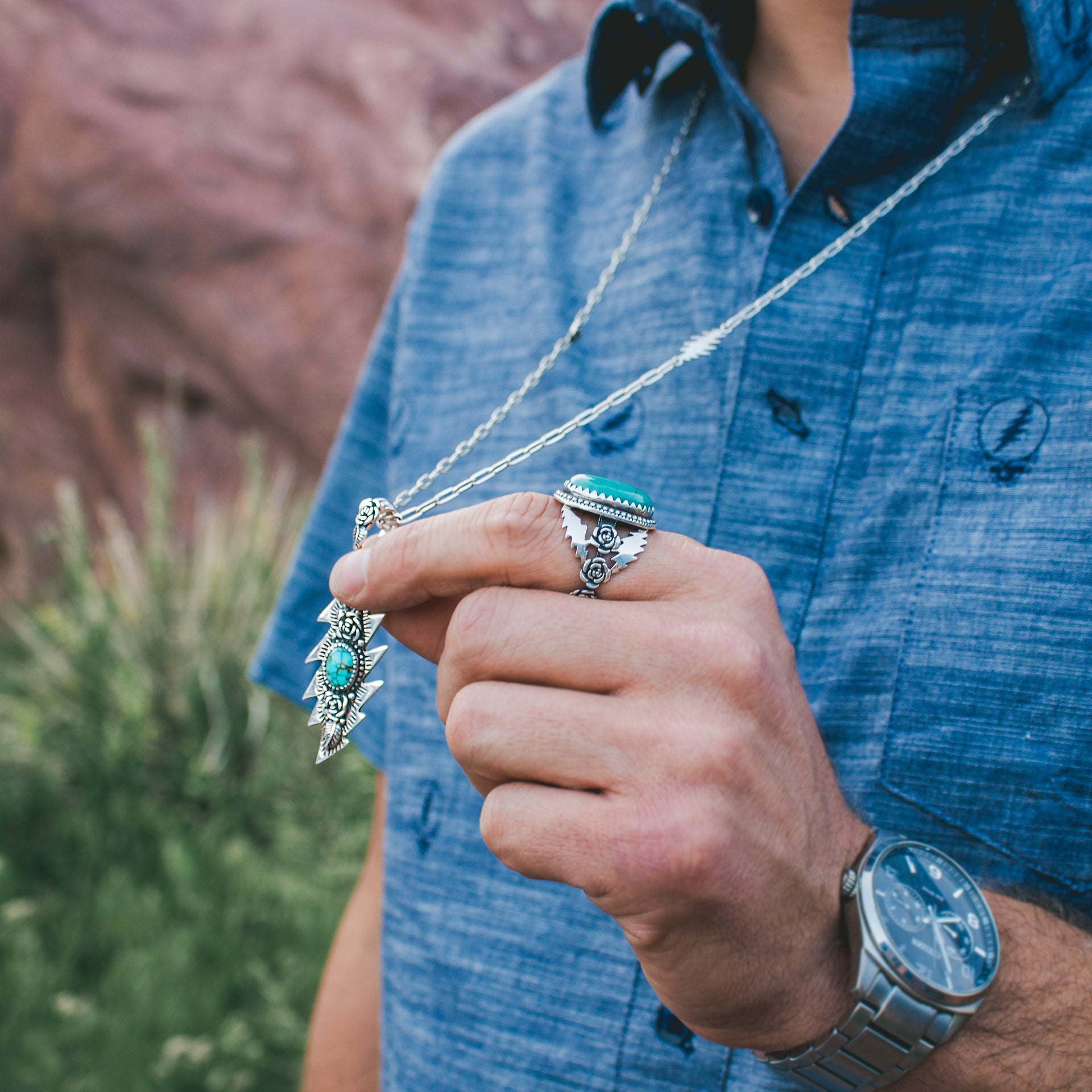 Lazy Lightning Pendant | Turquoise