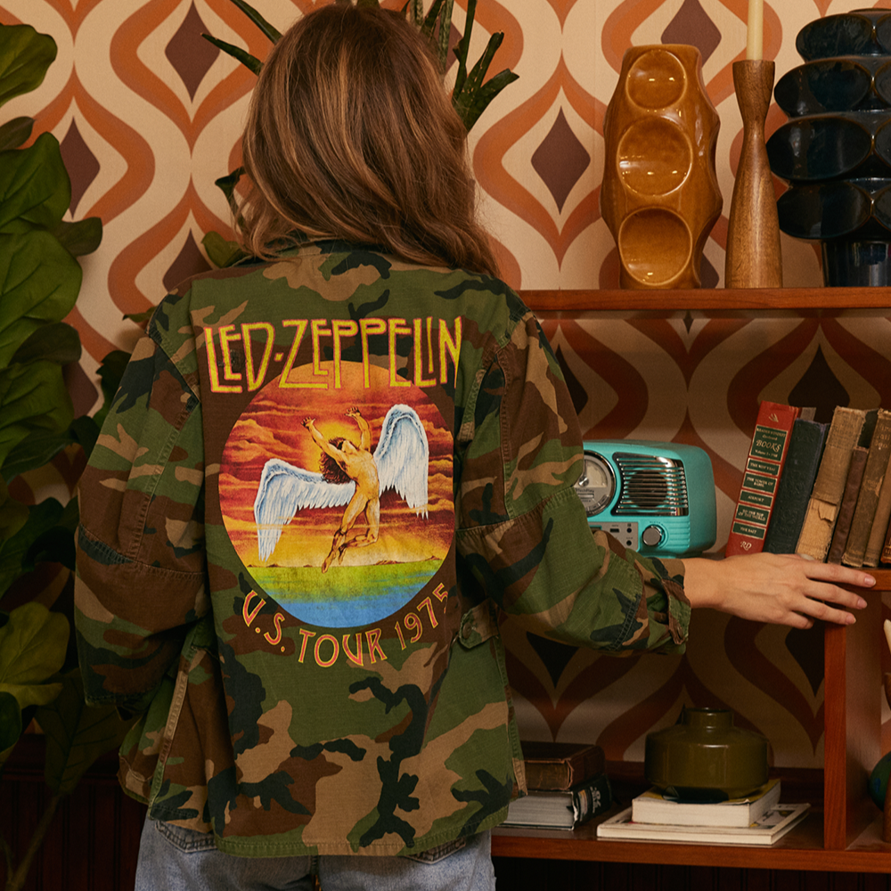Led Zeppelin Authentic Vintage Camo Army Jacket