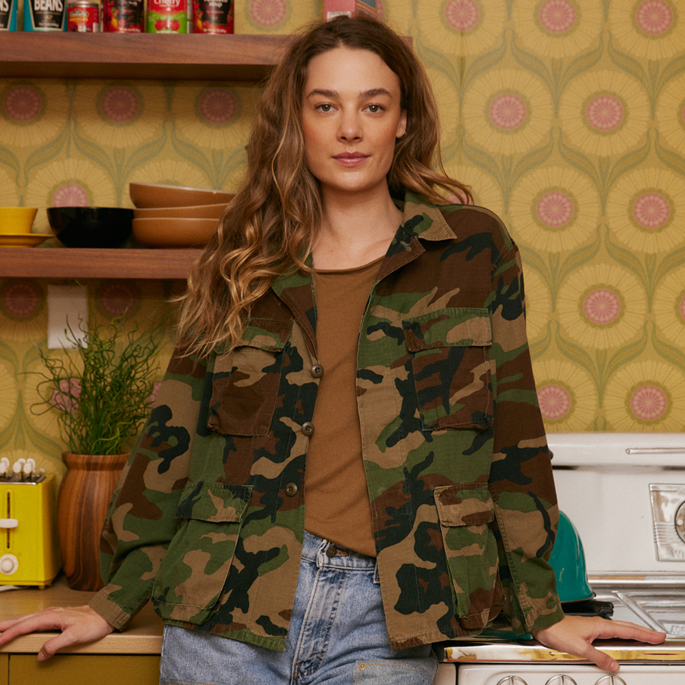 Led Zeppelin Authentic Vintage Camo Army Jacket