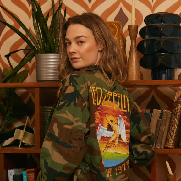 Led Zeppelin Authentic Vintage Camo Army Jacket