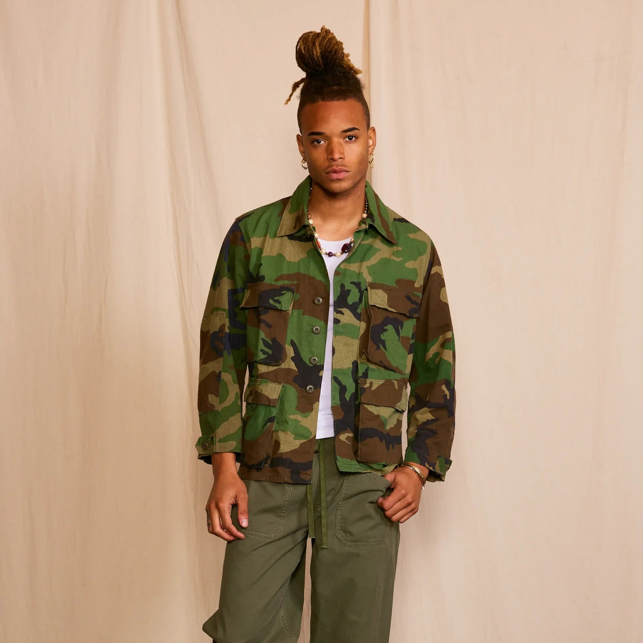 Led Zeppelin Authentic Vintage Men's Camo Army Jacket