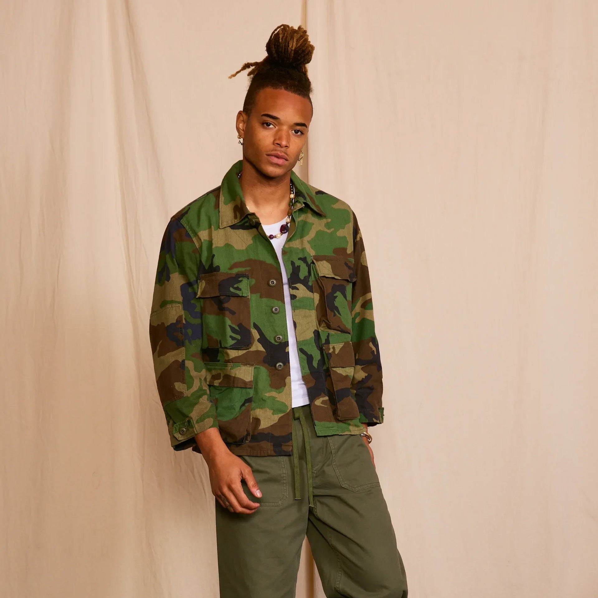 Led Zeppelin Authentic Vintage Men's Camo Army Jacket
