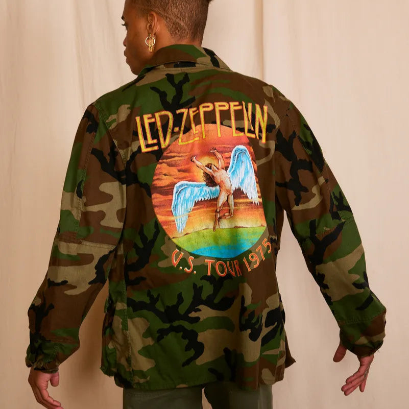 Led Zeppelin Authentic Vintage Men's Camo Army Jacket