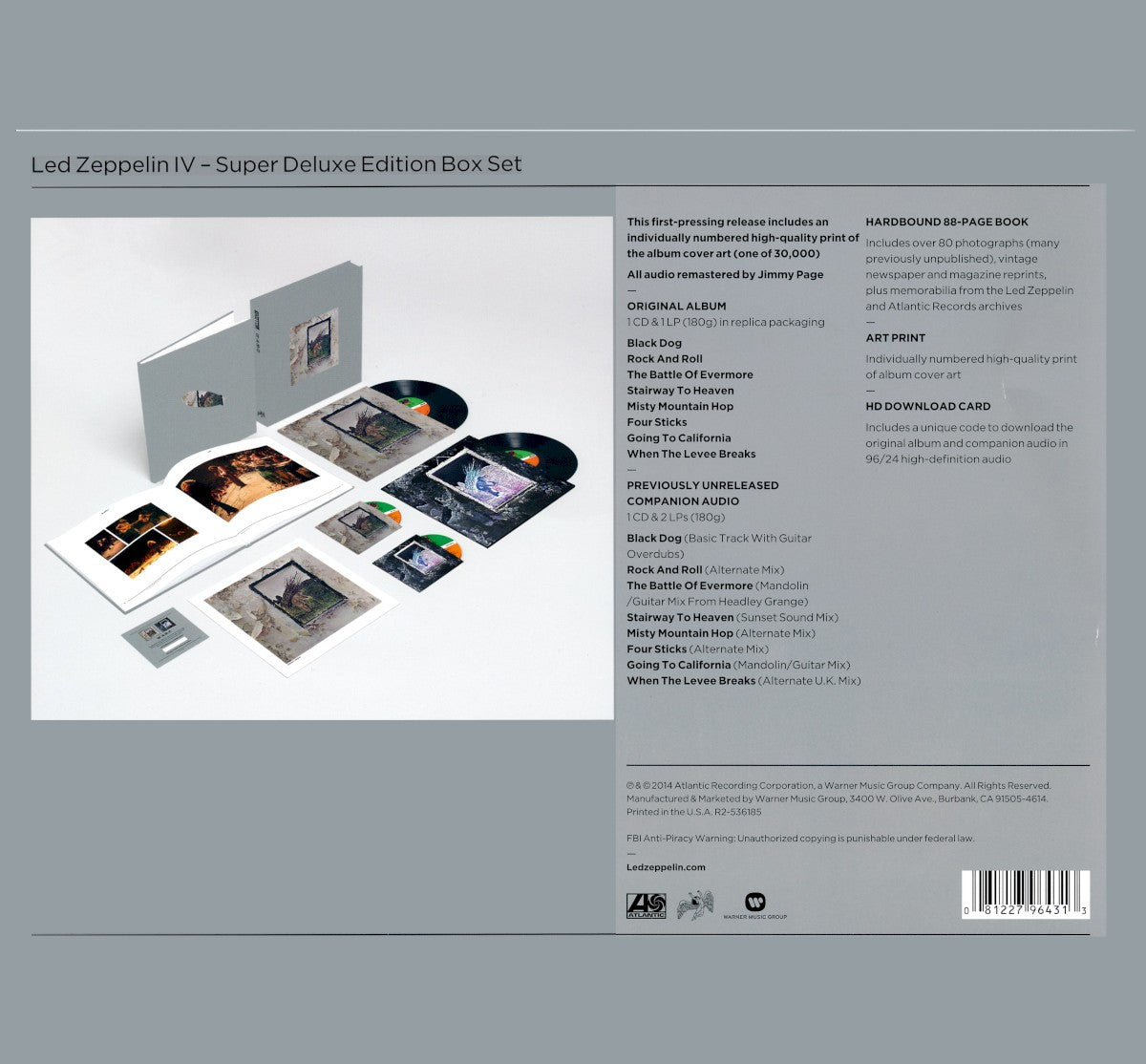 Led Zeppelin – Led Zeppelin IV: Remastered Super Deluxe Box Set (2-LP Vinyl + 2-CD) - Close-Up