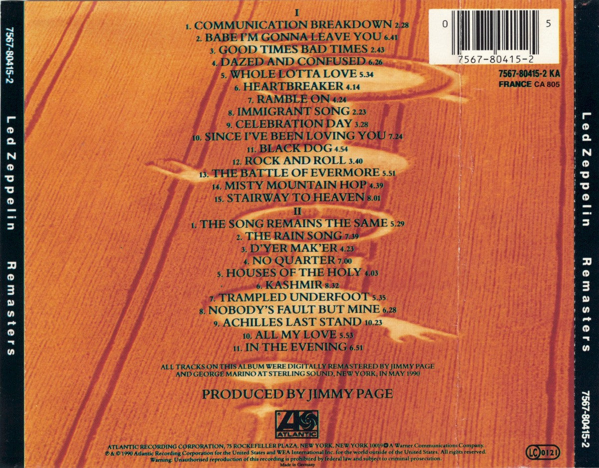 Led Zeppelin – Remasters (Import 2-CD) - Detail