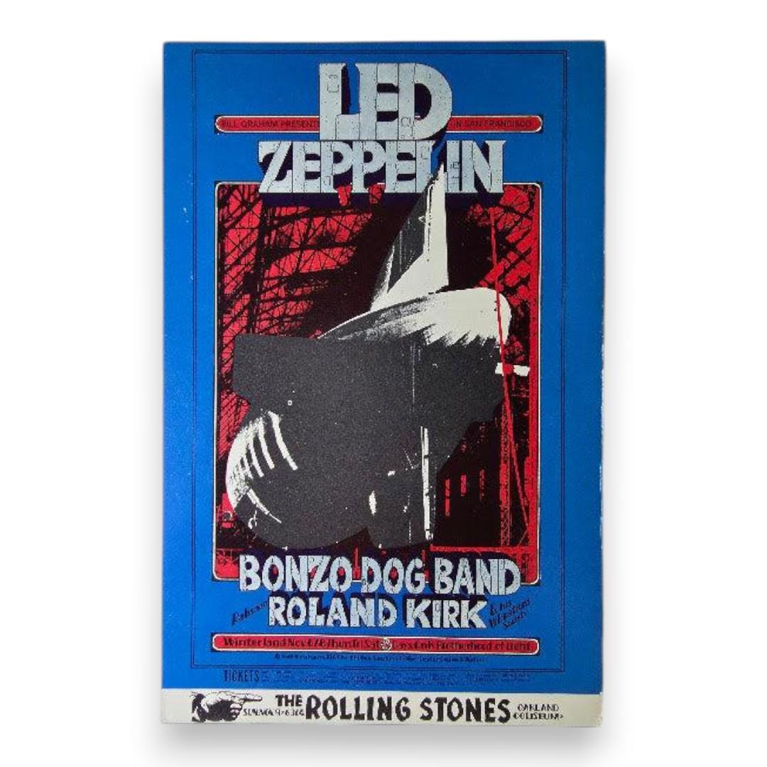 Led Zeppelin, The Bonzo Dog Band, The Rolling Stones – Winterland, San Francisco (Nov 6–8, 1969) by Randy Tuten (Handbill)