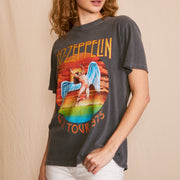 Led Zeppelin 'U.S Tour 1975' Sunkissed Gray Tee