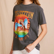 Led Zeppelin 'U.S Tour 1975' Sunkissed Gray Tee