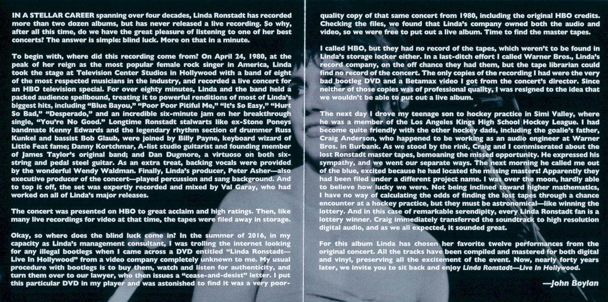 Linda Ronstadt – Live In Hollywood (CD)