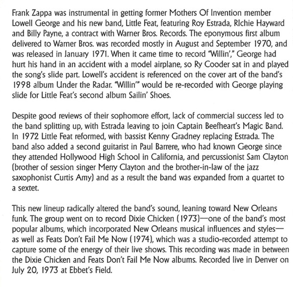 Little Feat – Alive In America (2-CD)