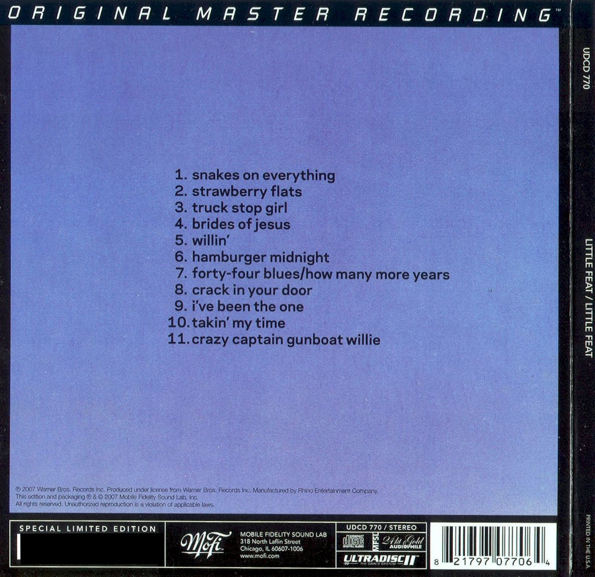 Little Feat – Little Feat (Mobile Fidelity LP Vinyl) - Detail