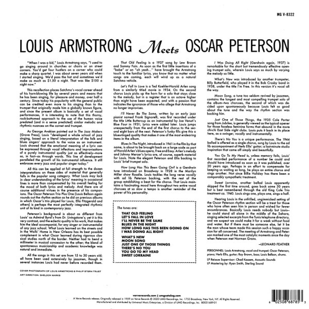 Louis Armstrong Meets Oscar Peterson (LP Vinyl)
