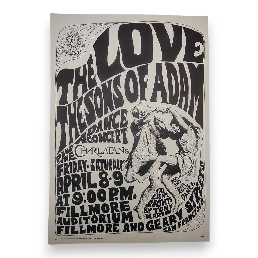 Love, The Sons of Adam, The Charlatans – The Fillmore, San Francisco (Apr 8–9, 1966) by Wes Wilson