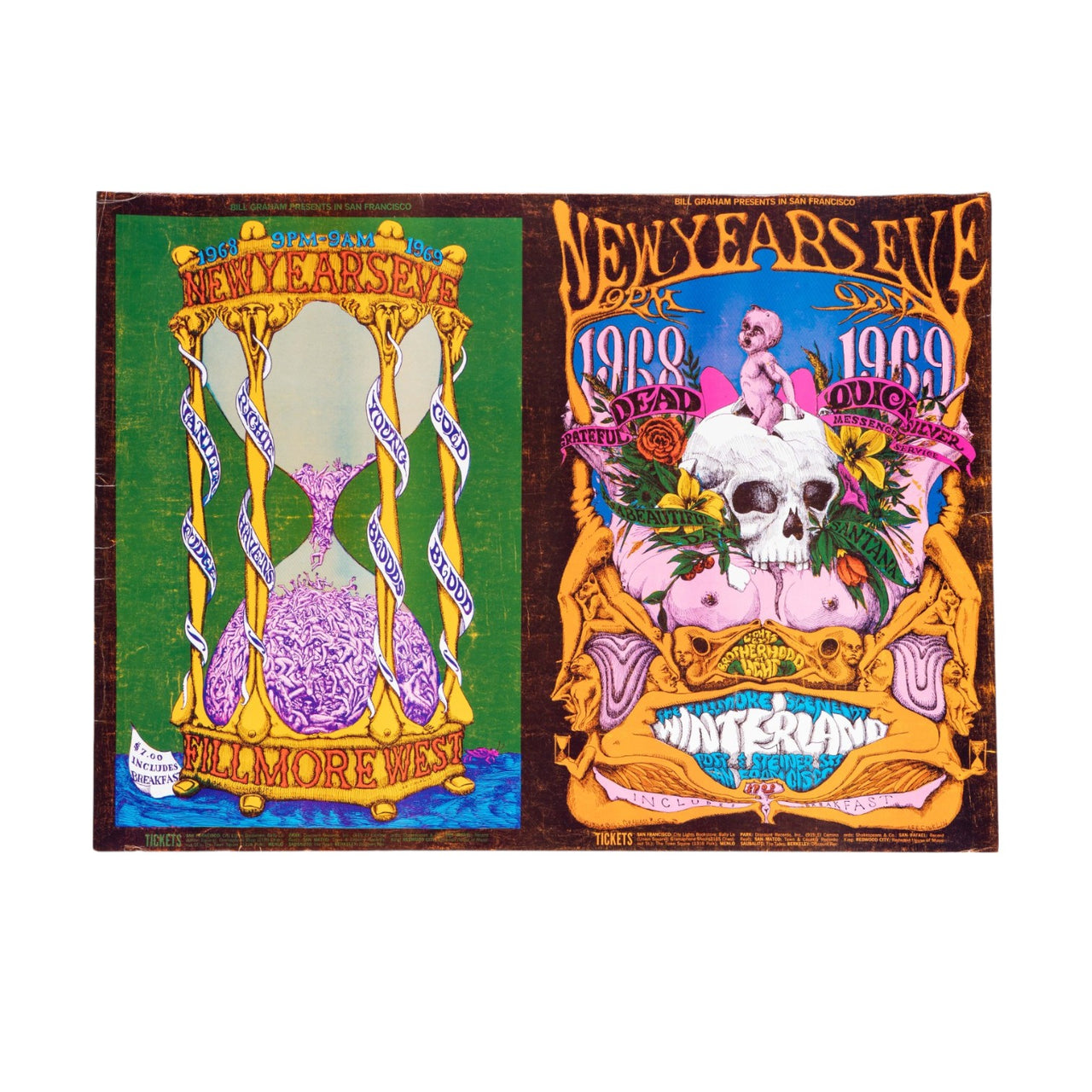 Grateful Dead Fillmore West Concert Uncut Poster Sheet (1968–1969)