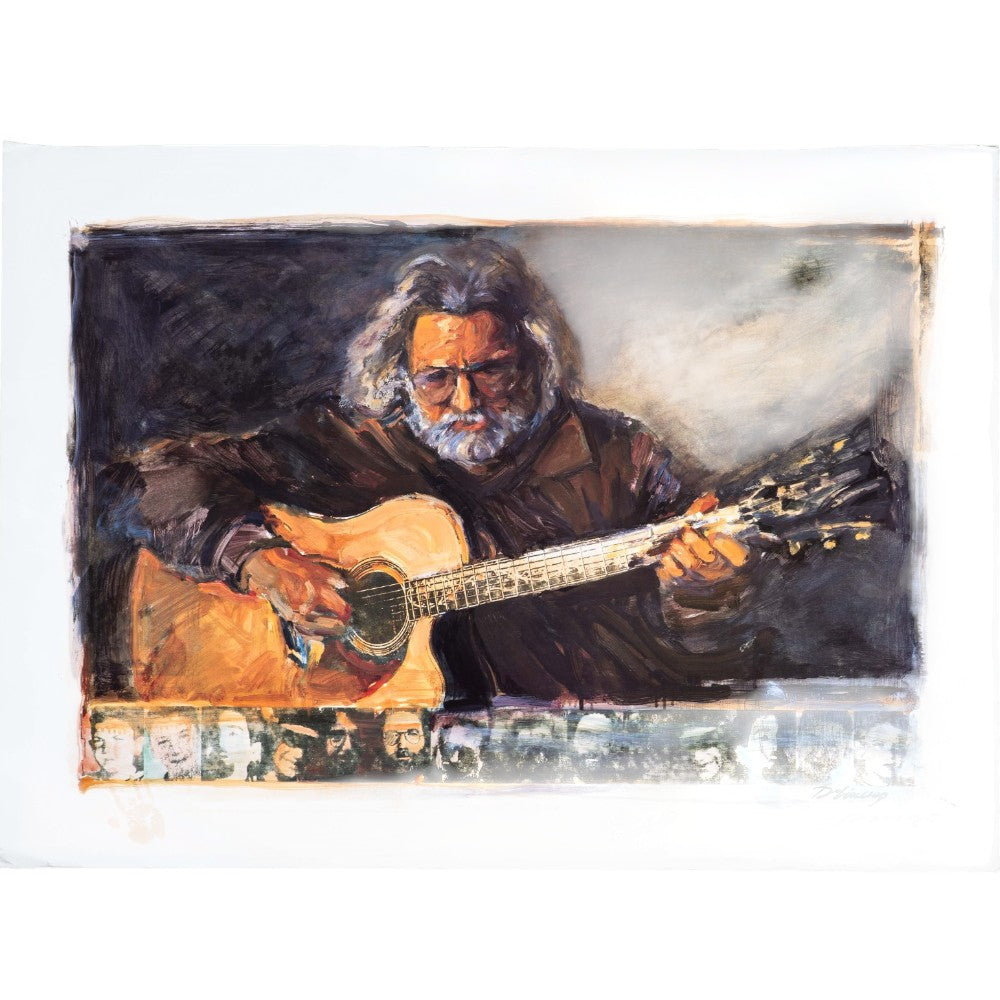 Jerry Garcia Estate Memorial Lithograph (1995) – Signed and Doodled by Artist Joseph DiVincenzo