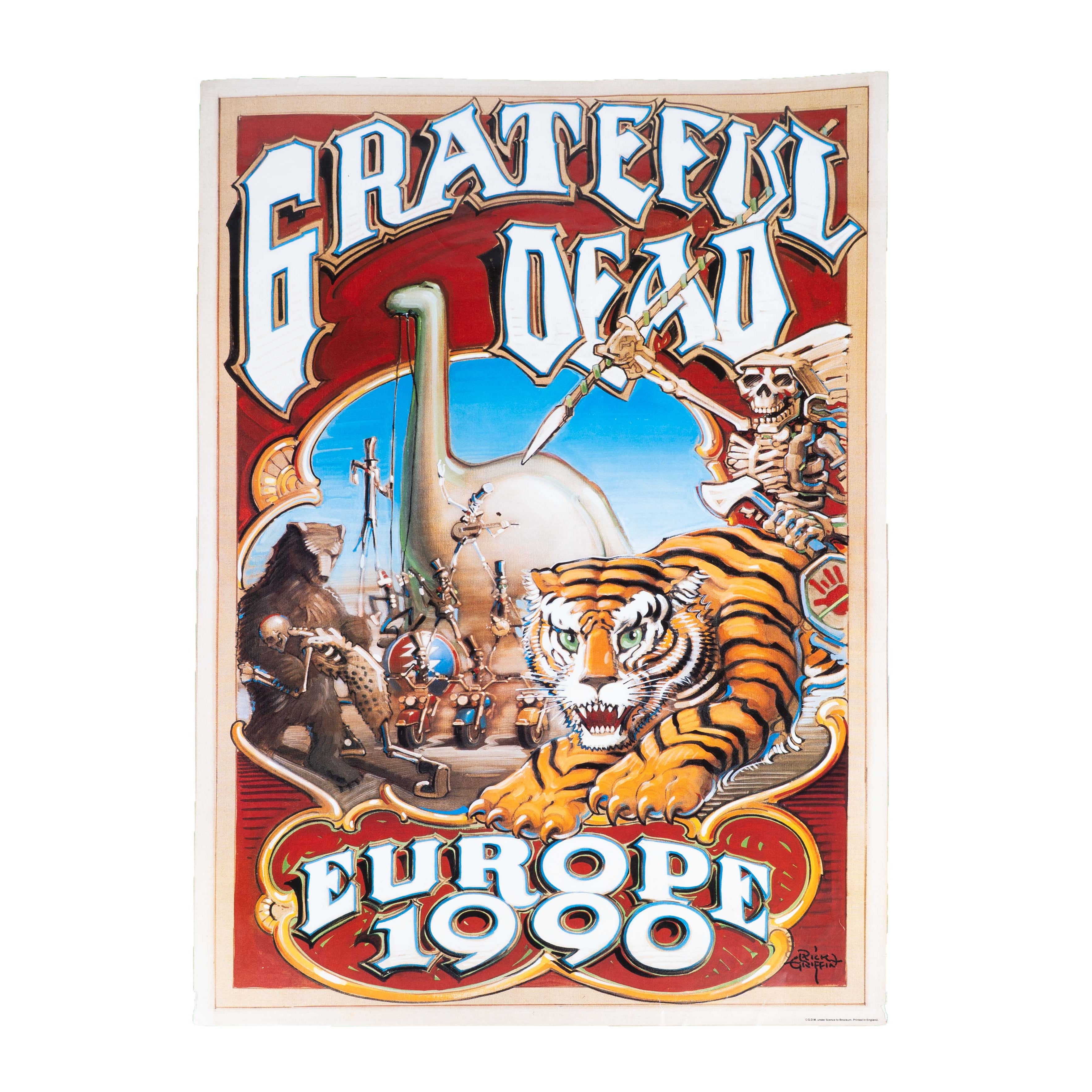 Grateful Dead Europe by Rick Griffin Concert Poster (1990)