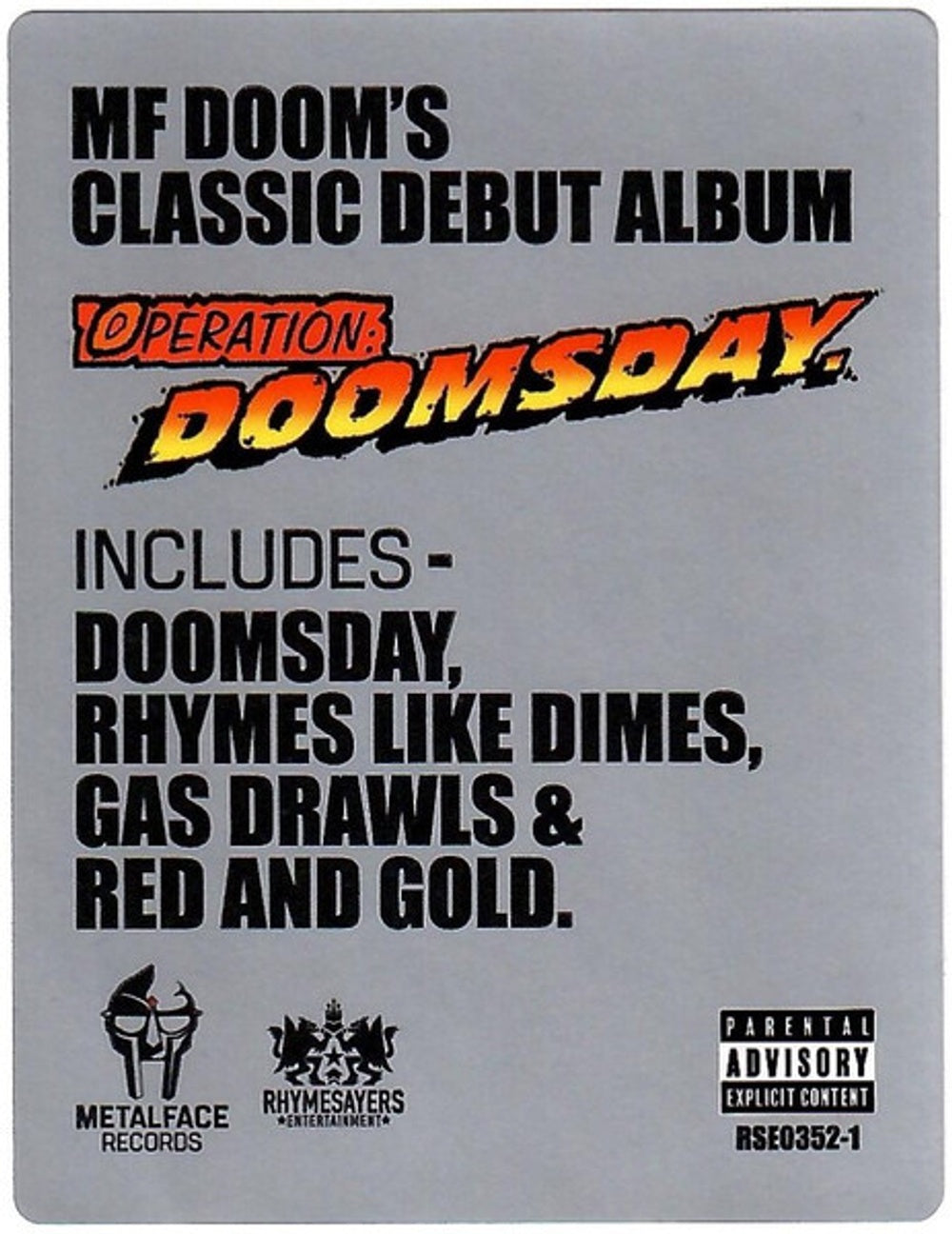 MF DOOM – Operation: Doomsday (2-LP Vinyl)