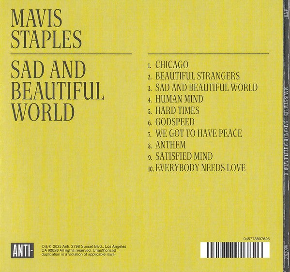 Mavis Staples – Sad & Beautiful World (LP Vinyl) - Detail