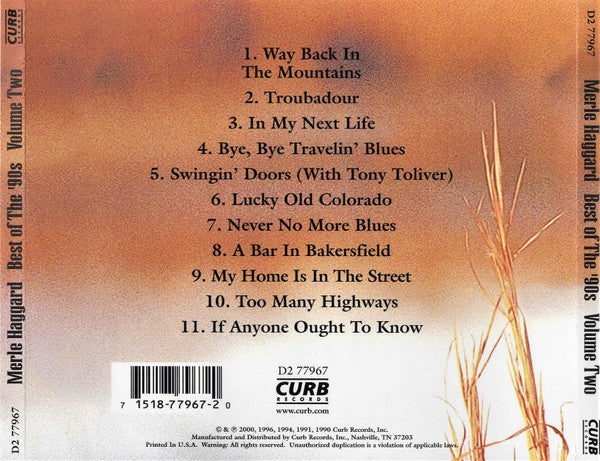 Merle Haggard – Best Of The 90's Volume Two (CD) - Detail