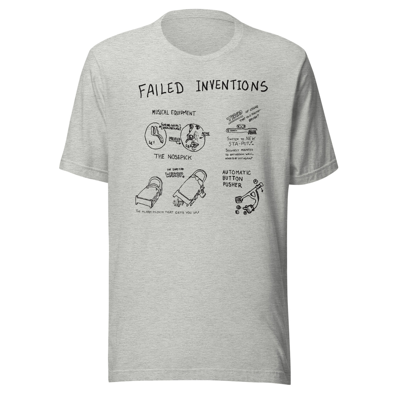 Merry Pranksters Failed Inventions T-Shirt (Black & White) - Front
