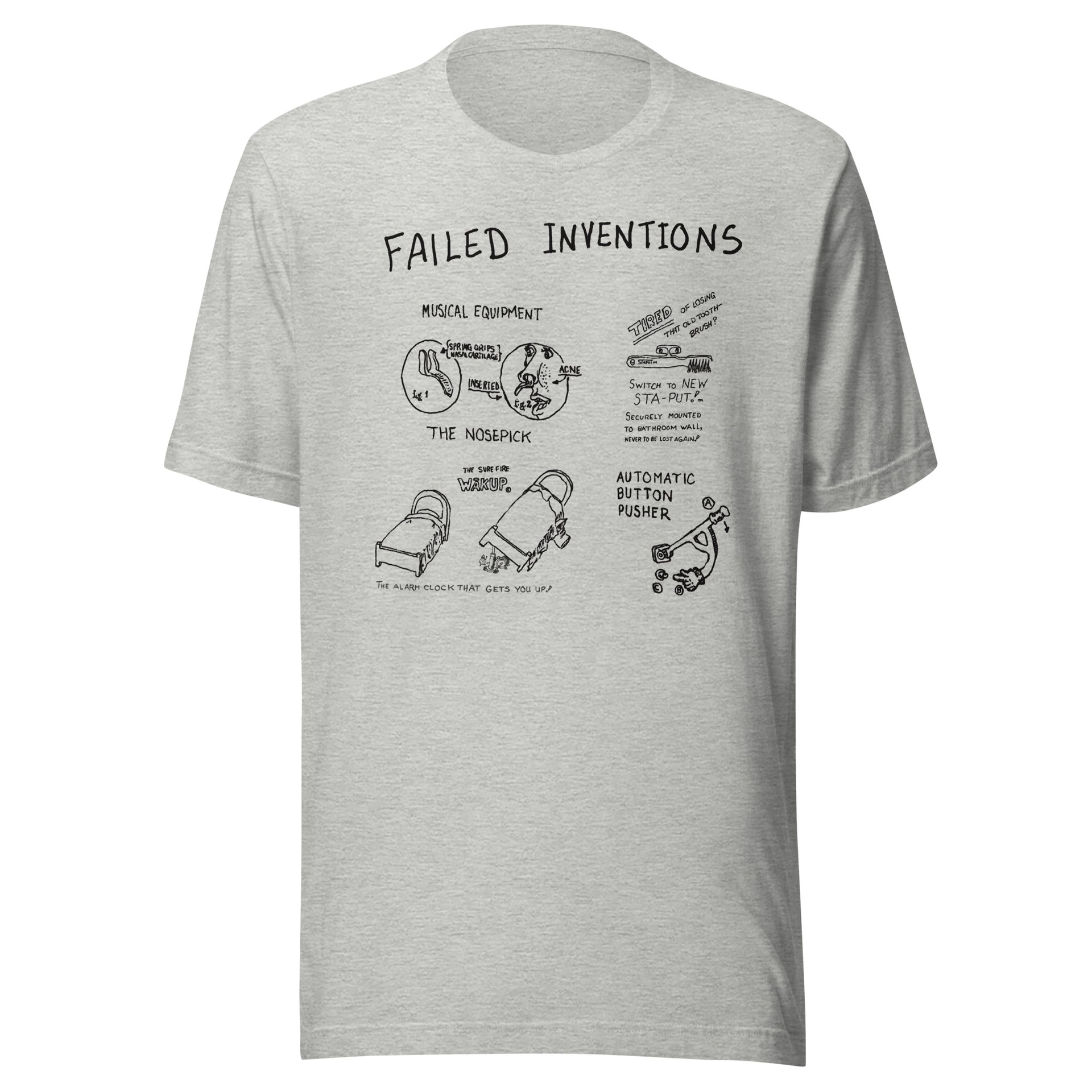 Merry Pranksters Failed Inventions T-Shirt (Black & White) - Front