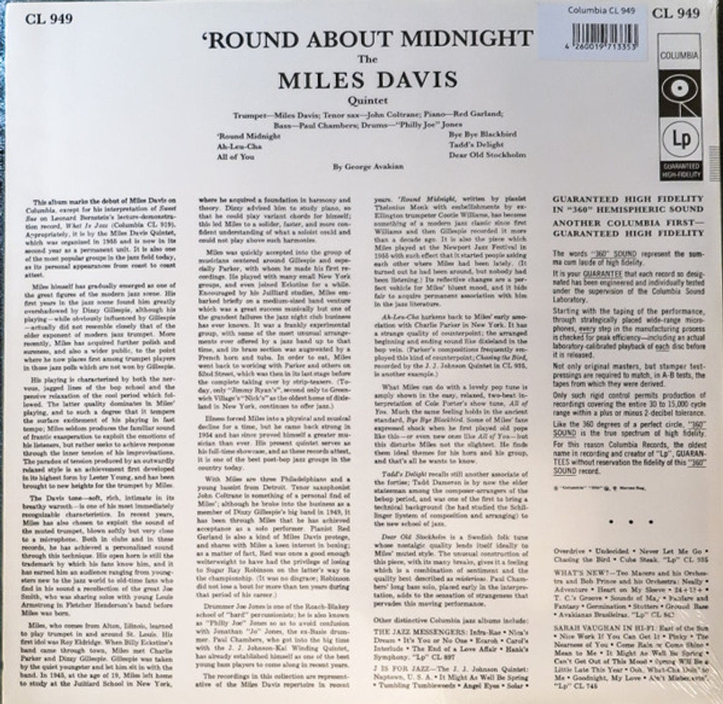 Miles Davis – 'Round About Midnight (LP Vinyl)