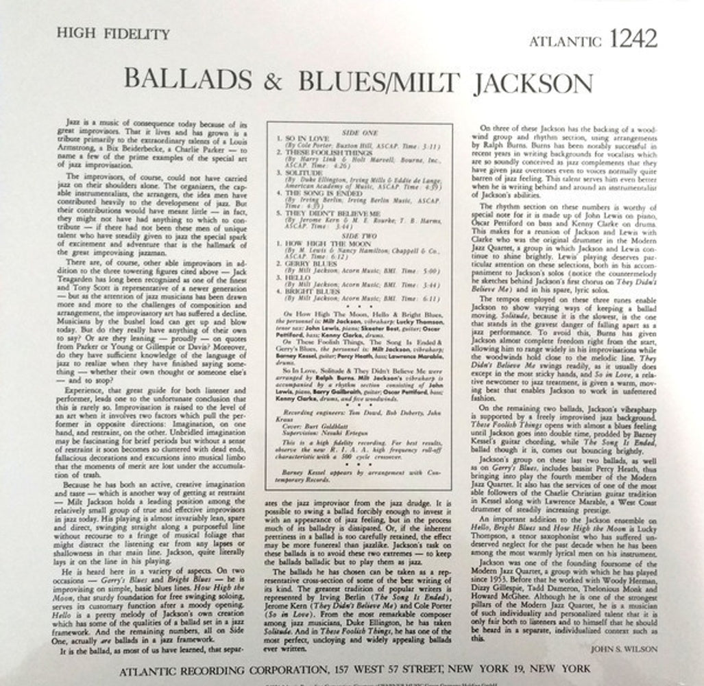Milt Jackson – Ballads & Blues (LP Vinyl)