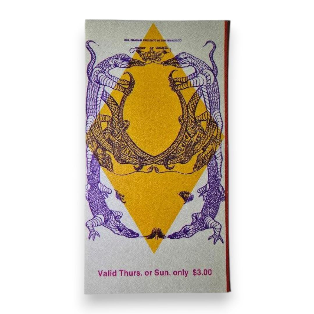 Moby Grape, Jeff Beck Group, Charles Lloyd Quartet, James Cotton Blues Band - July 25 & 28, 1968 - The Fillmore | Vintage Concert Ticket