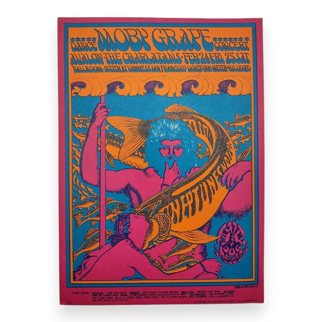 Moby Grape, The Charlatans – The Avalon Ballroom, San Francisco (Feb 24–25, 1967) by Victor Moscoso (Postcard)