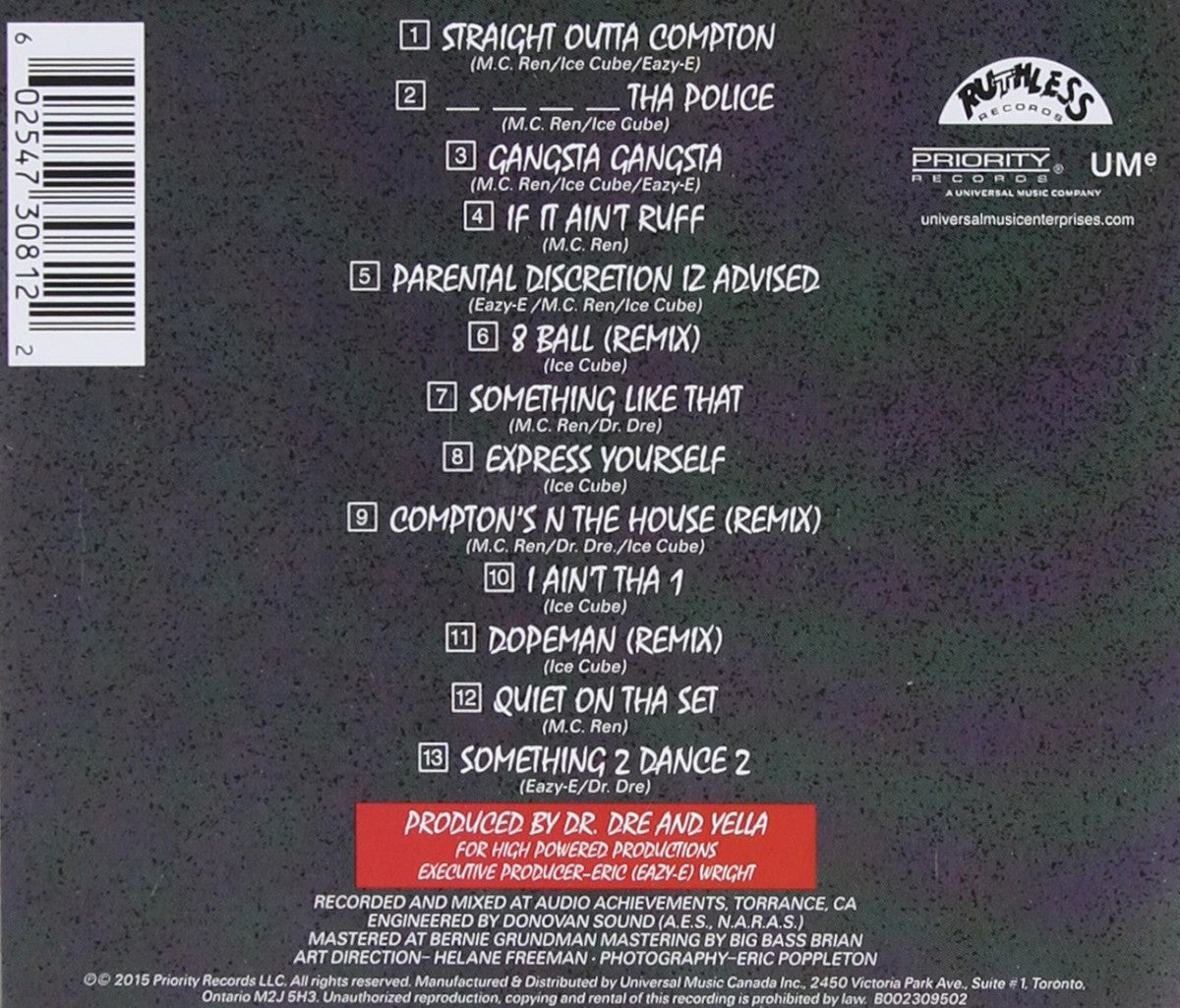 N.W.A. – Straight Outta Compton (CD)