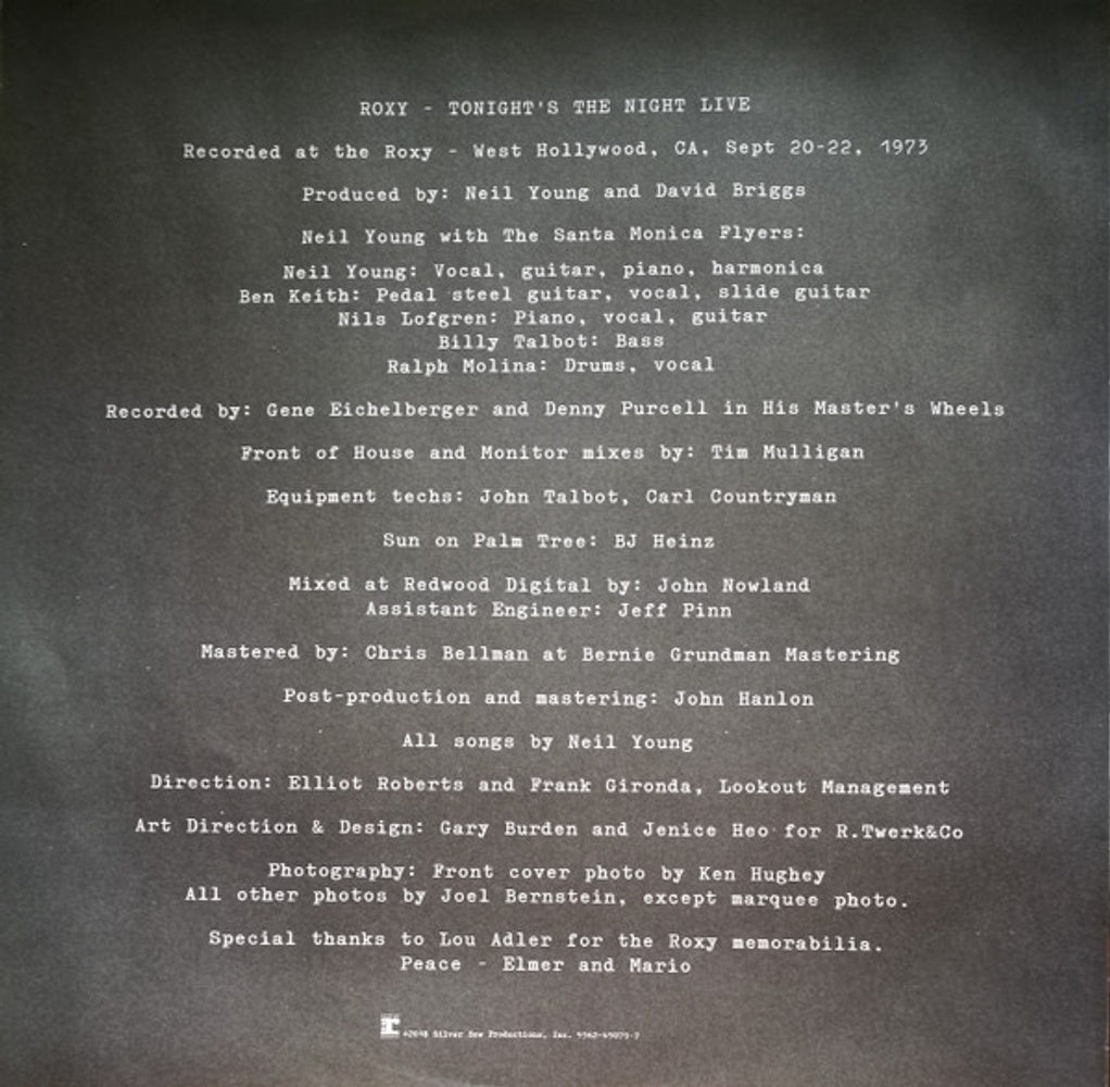 Neil Young – Roxy: Tonight's The Night Live (2-LP Vinyl) - Detail