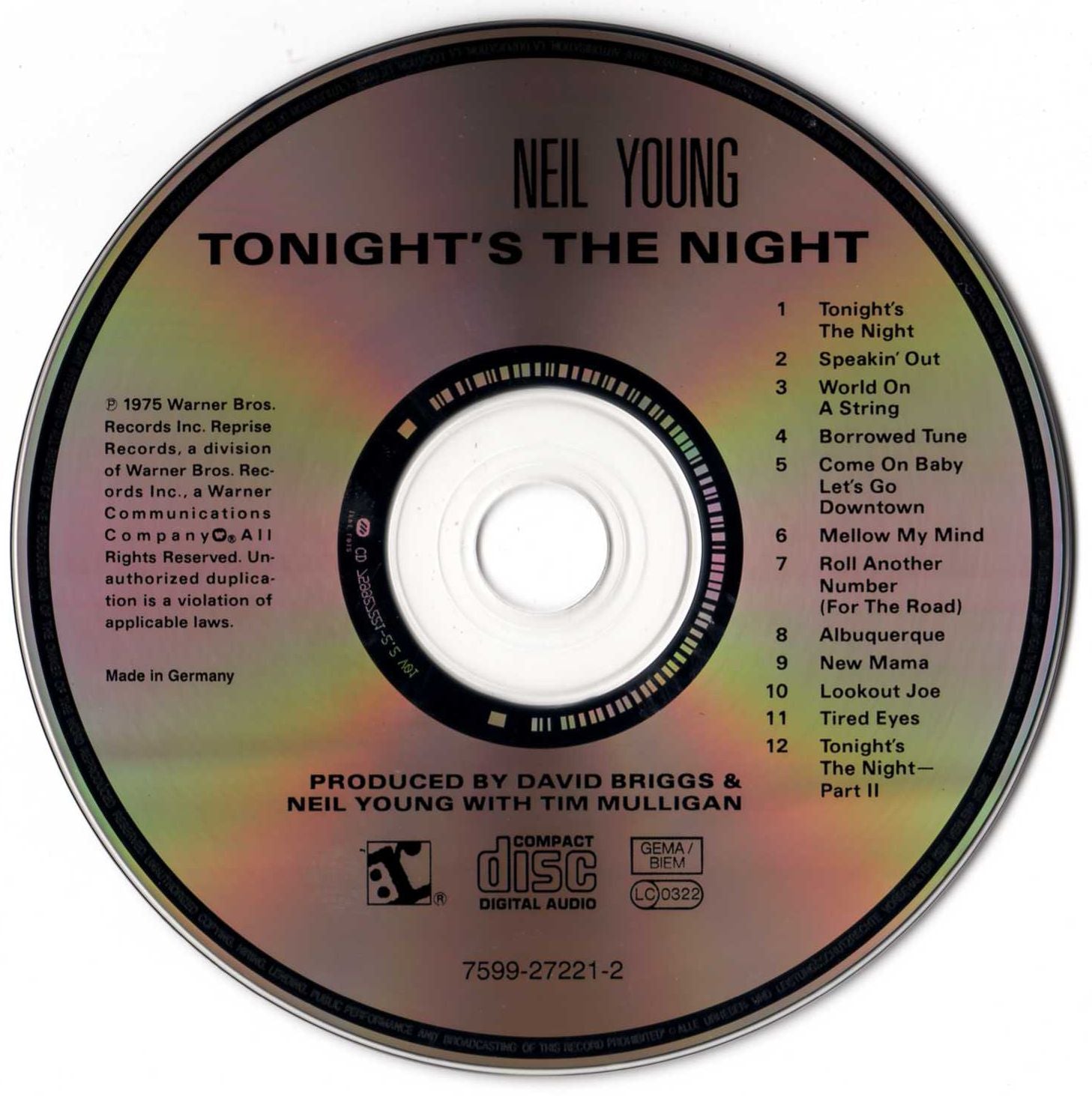 Neil Young – Tonight's the Night (CD) - Alternate View