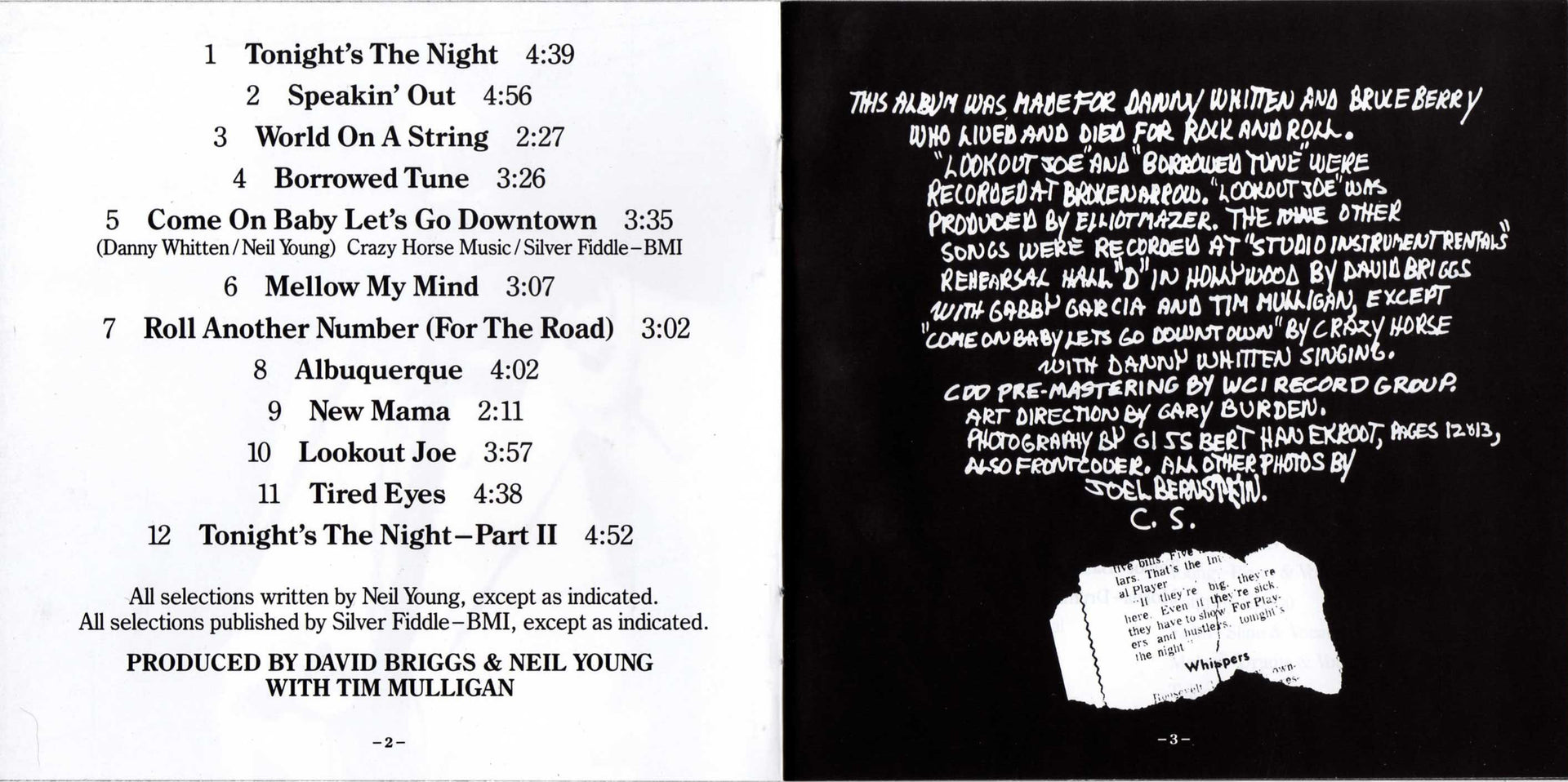 Neil Young – Tonight's the Night (CD) - Close-Up