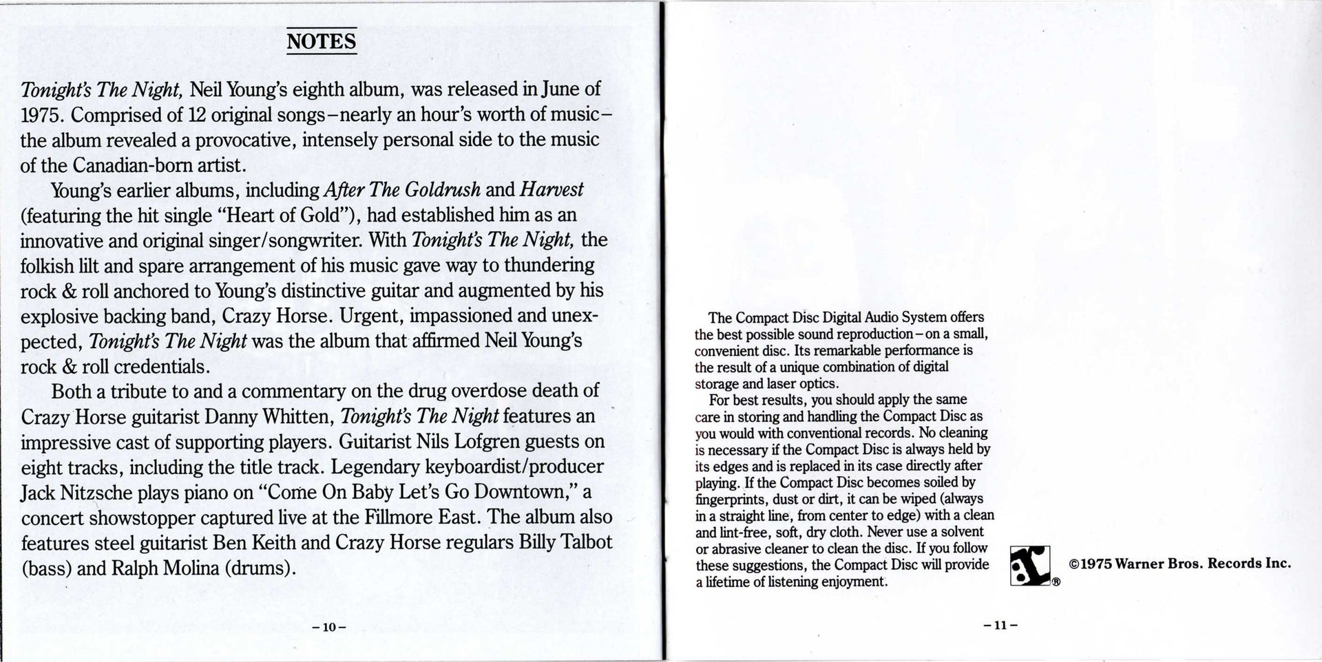 Neil Young – Tonight's the Night (CD) - Packaging