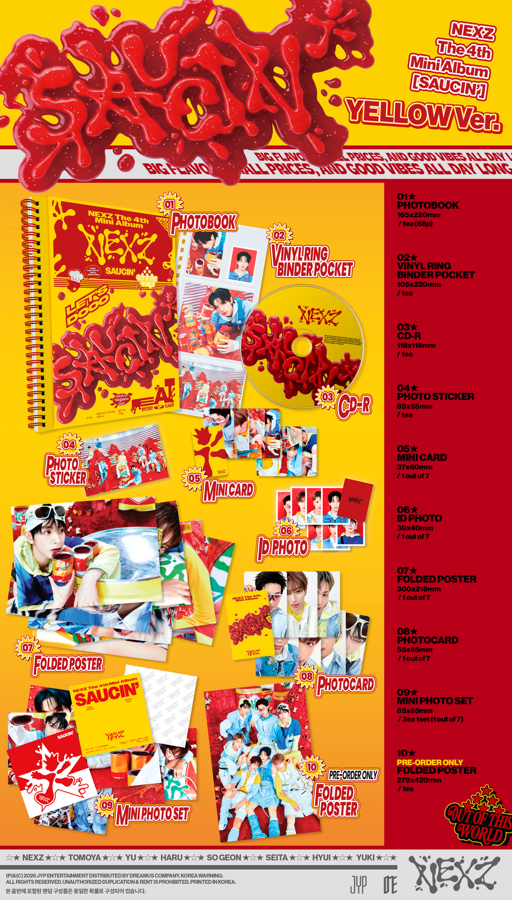 Nexz – 4th Mini Album Saucin' (Yellow Ver., Limited Edition CD)