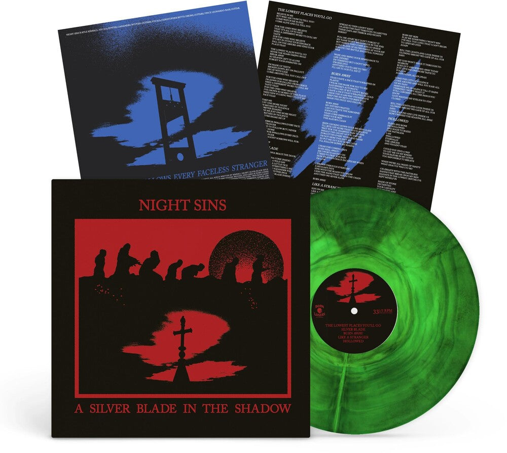 Night Sins – A Silver Blade in the Shadow (Green and Black Marble LP Vinyl)
