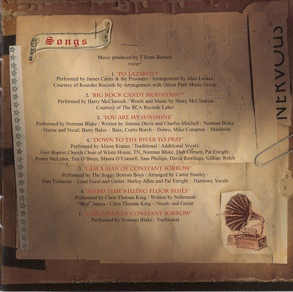O Brother, Where Art Thou? (Soundtrack CD) - Side View