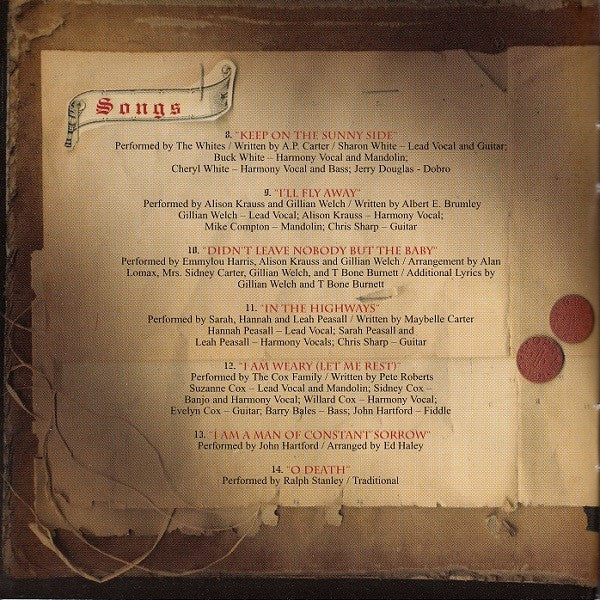 O Brother, Where Art Thou? (Soundtrack CD) - Additional View