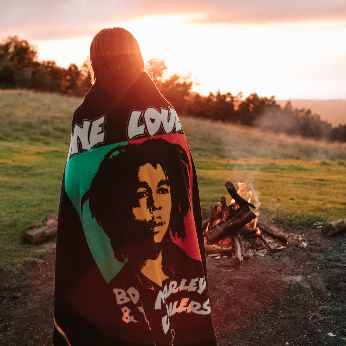 One Love Polar Fleece Blanket | Bob Marley x Slowtide