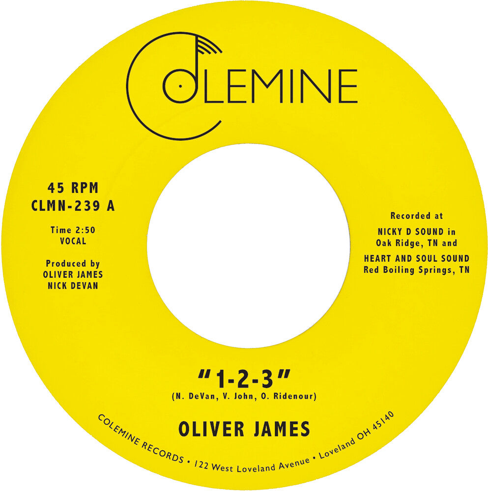 Oliver James – 1-2-3 / Nothing Is Forever (Nvbl 7" Vinyl)