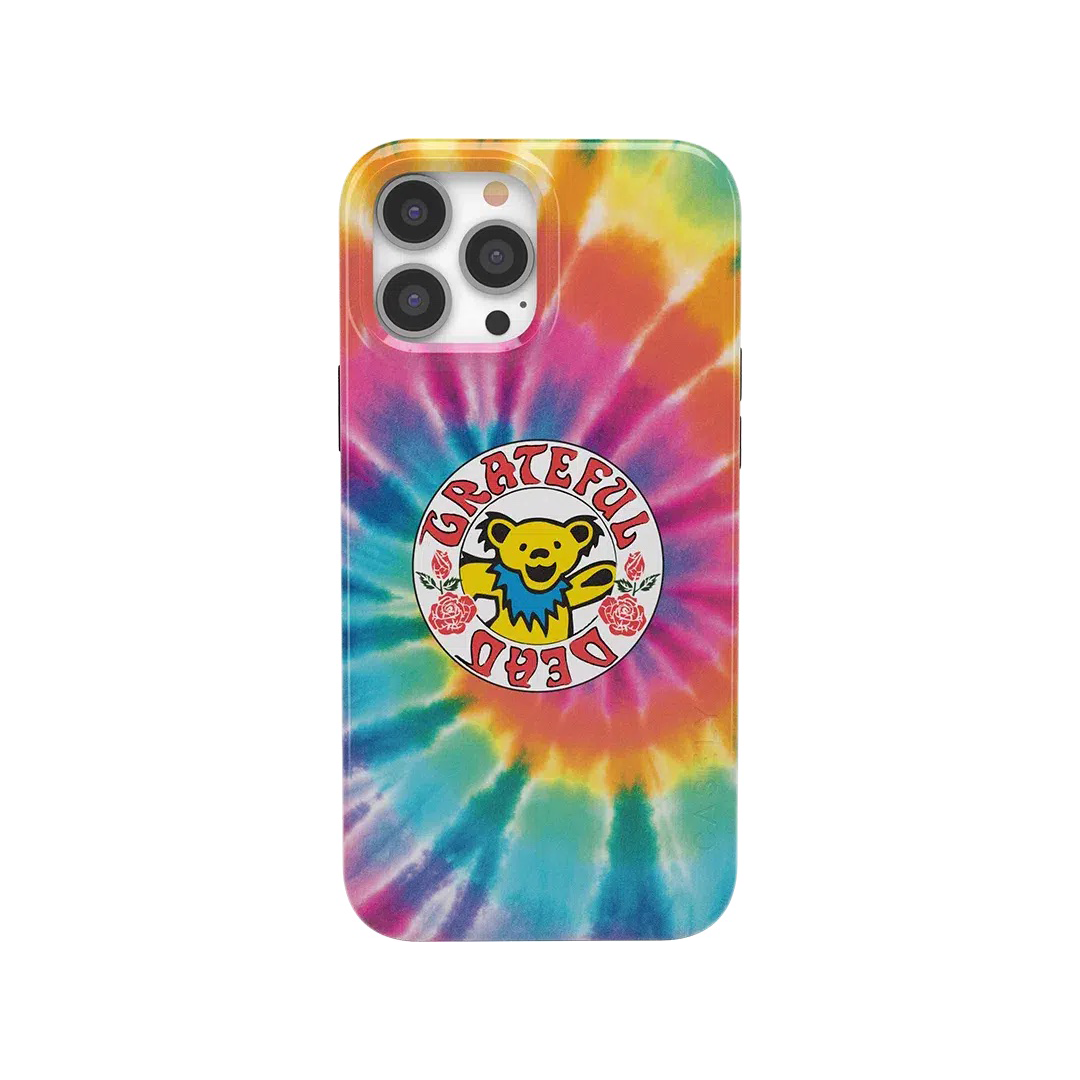 Grateful Dead On Tour Tie Dye iPhone Case with Yellow Dancing Bear