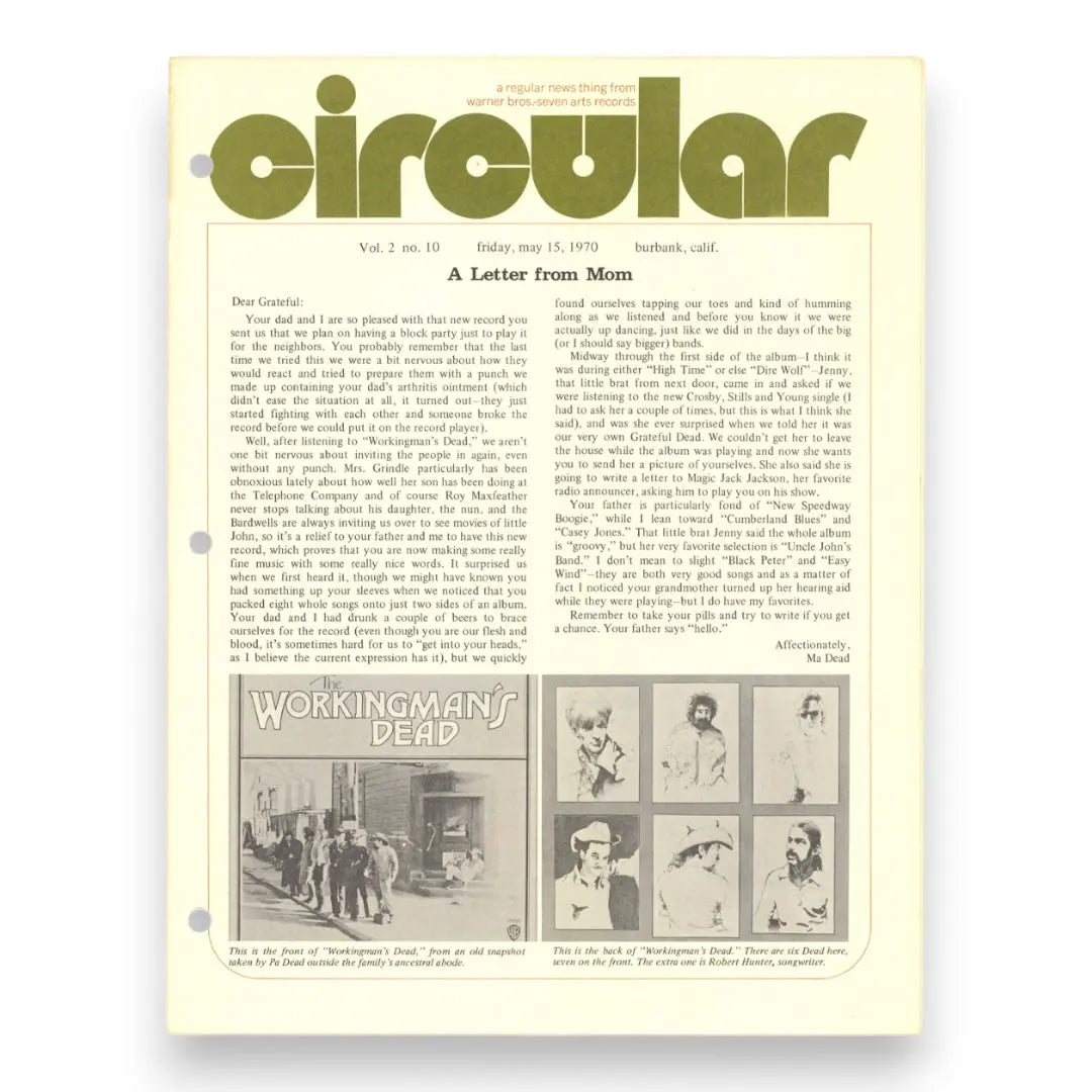 Original 1970-1971 Warner Bros. Promotional Materials for the Grateful Dead's Workingman's Dead and Skull and Roses Releases