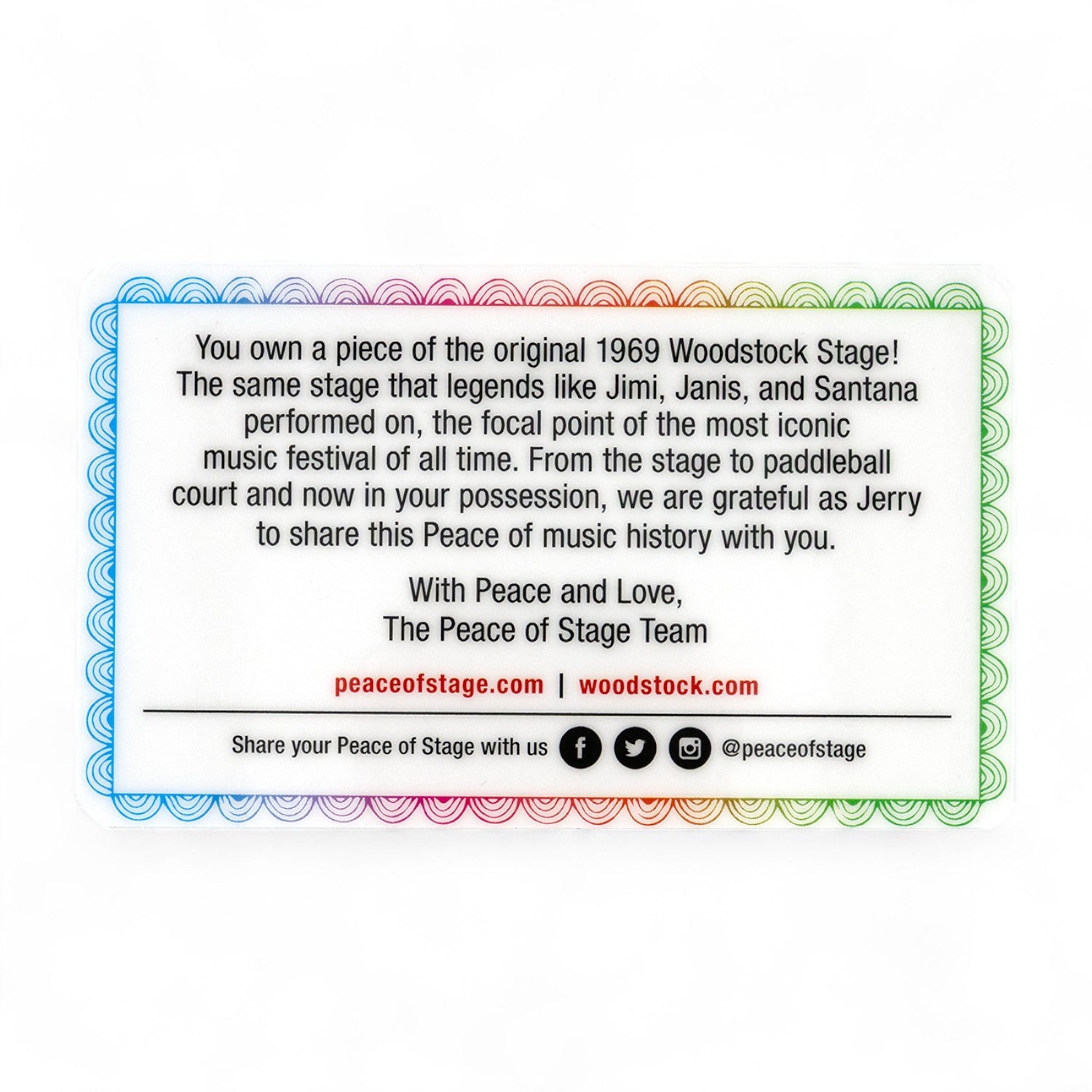 Original Woodstock Stage | Peace Pendant Necklace
