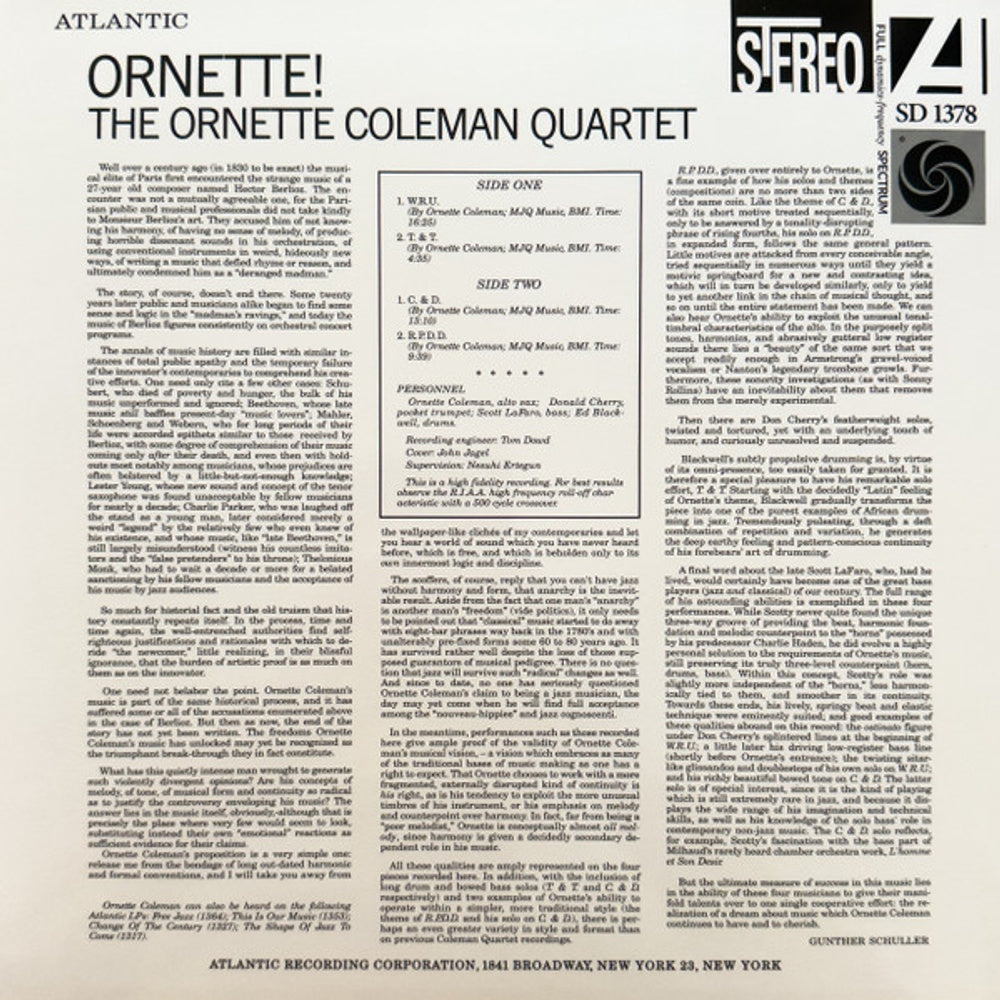 Ornette Coleman – Ornette! (LP Vinyl)