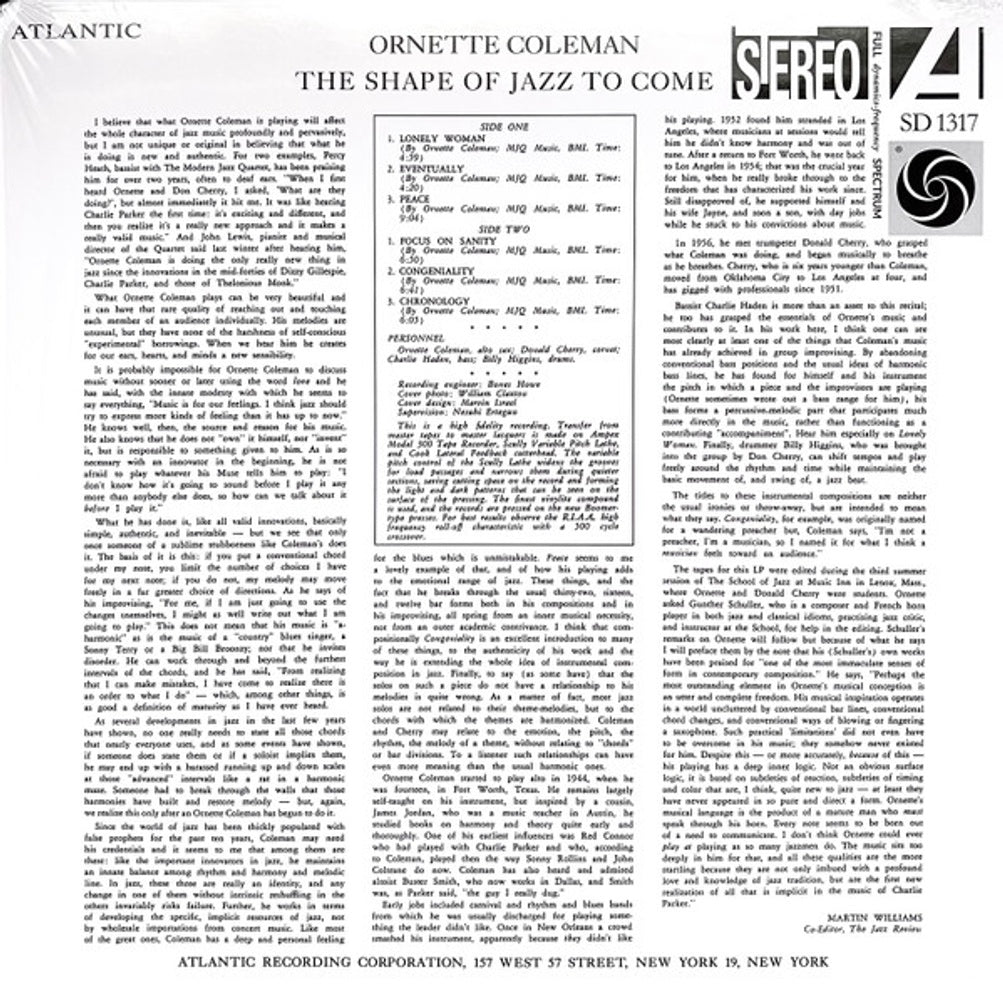Ornette Coleman – Shape Of Jazz To Come (LP Vinyl)