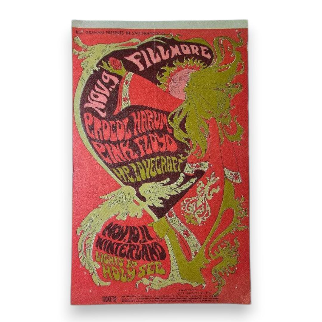 Pink Floyd, Procol Harum, H.P. Lovecraft – The Fillmore, San Francisco (Nov 9–11, 1967) by Nicholas Kouninos (Postcard)