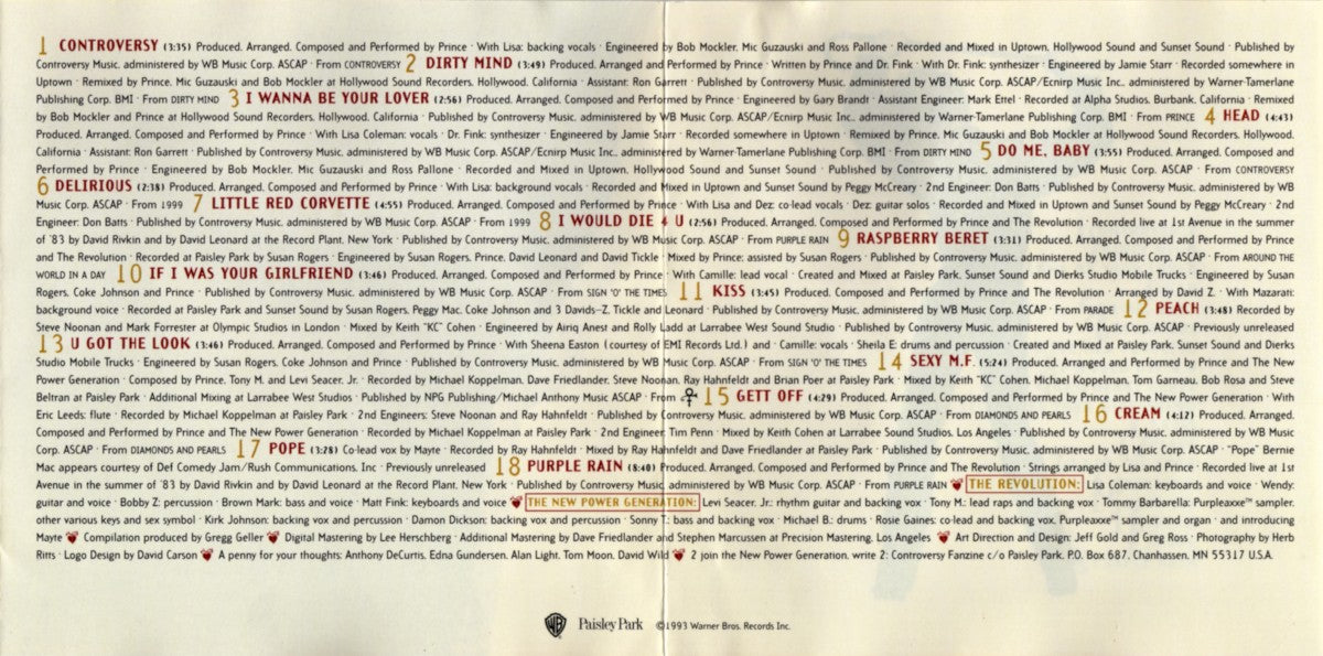 Gatefold 5: Prince – The Hits 2 CD | Relix