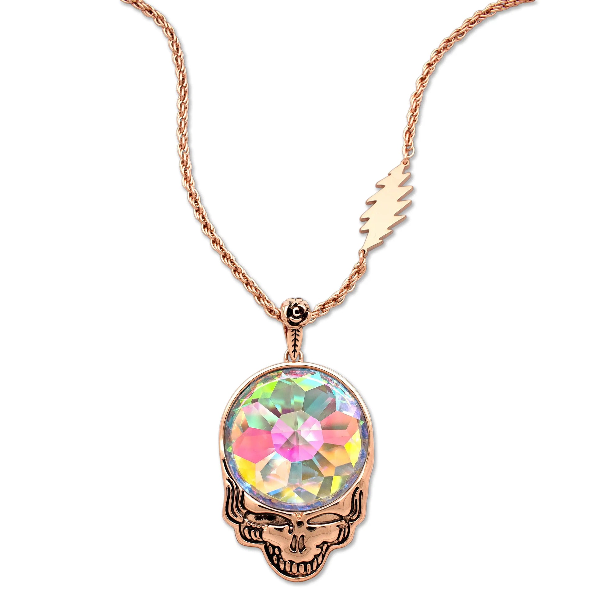 Grateful Dead Steal Your Prism Necklace | Rose Gold Hiouchi Jewels / Rose & Bolt Grateful Dead Jewelry Necklace {{Shop name}}