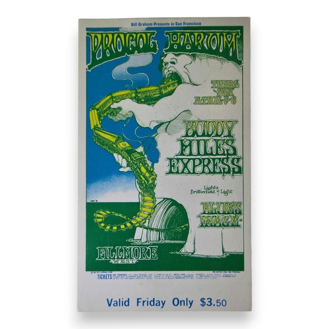 Procol Harum, Buddy Miles Express, Blues Image - April 4, 1969 - The Fillmore | Vintage Concert Ticket